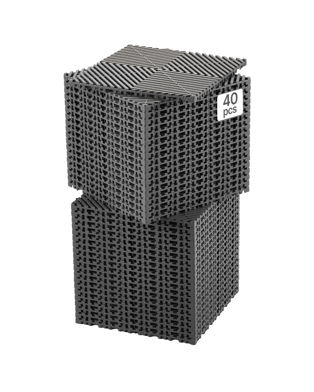 VEVOR front view of 40-piece modular drainage tiles showing coverage benefit