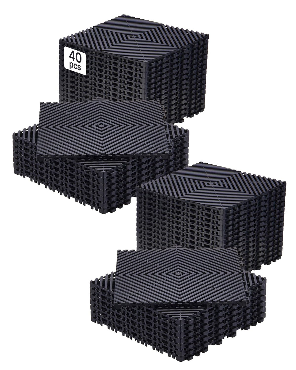VEVOR front view of 40-piece tile pack showing compact modular flooring benefit
