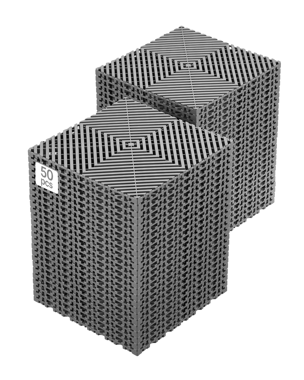 VEVOR front packaging showing 50 tiles and benefits of modular drainage