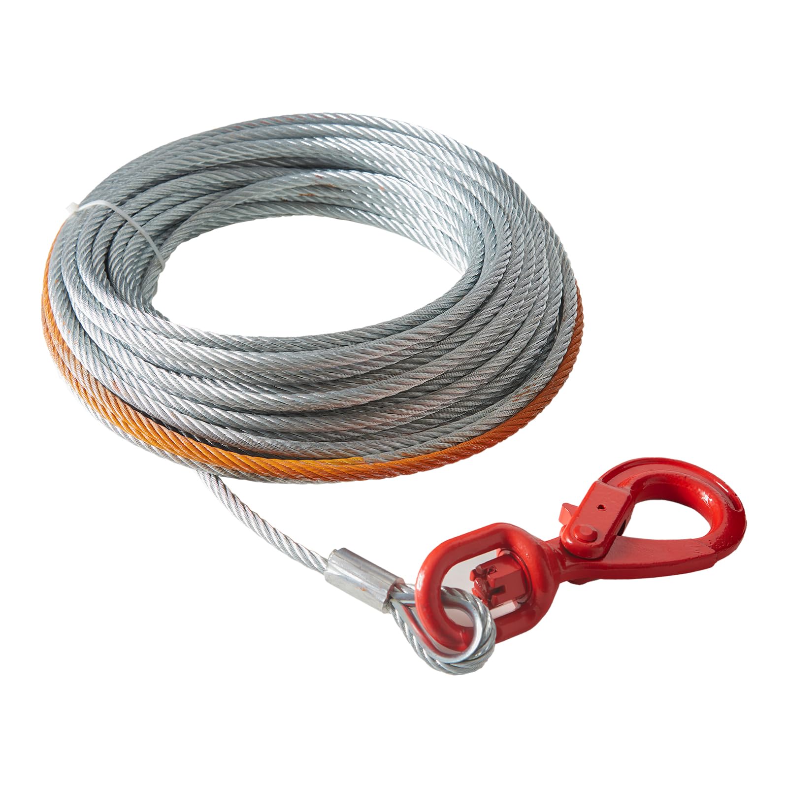 VEVOR front view of packaged winch cable showing robust design and length