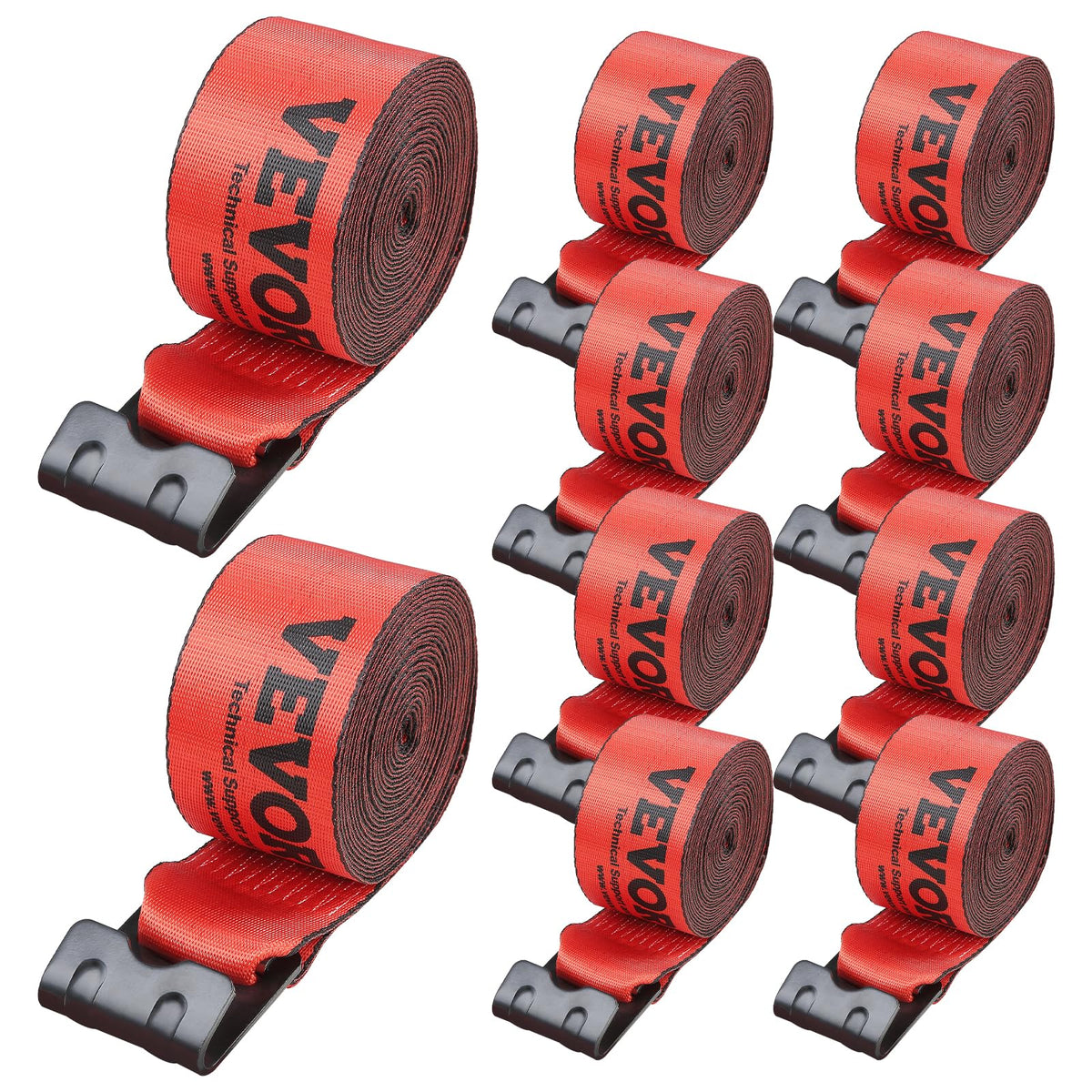 VEVOR front packaging showing 10-pack and product benefit of multiple straps