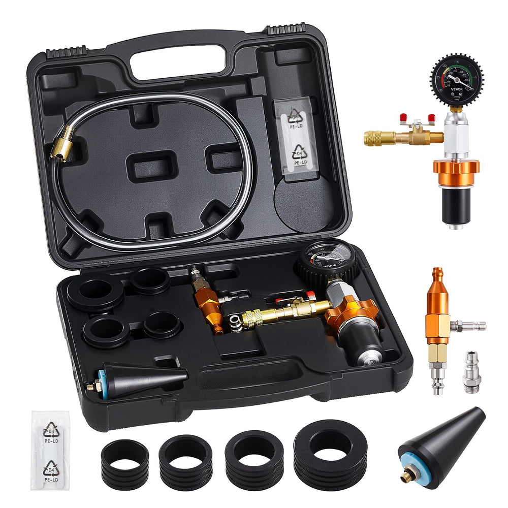 VEVOR front tool assembly showing compact refill unit and gauge for efficient vacuum fills