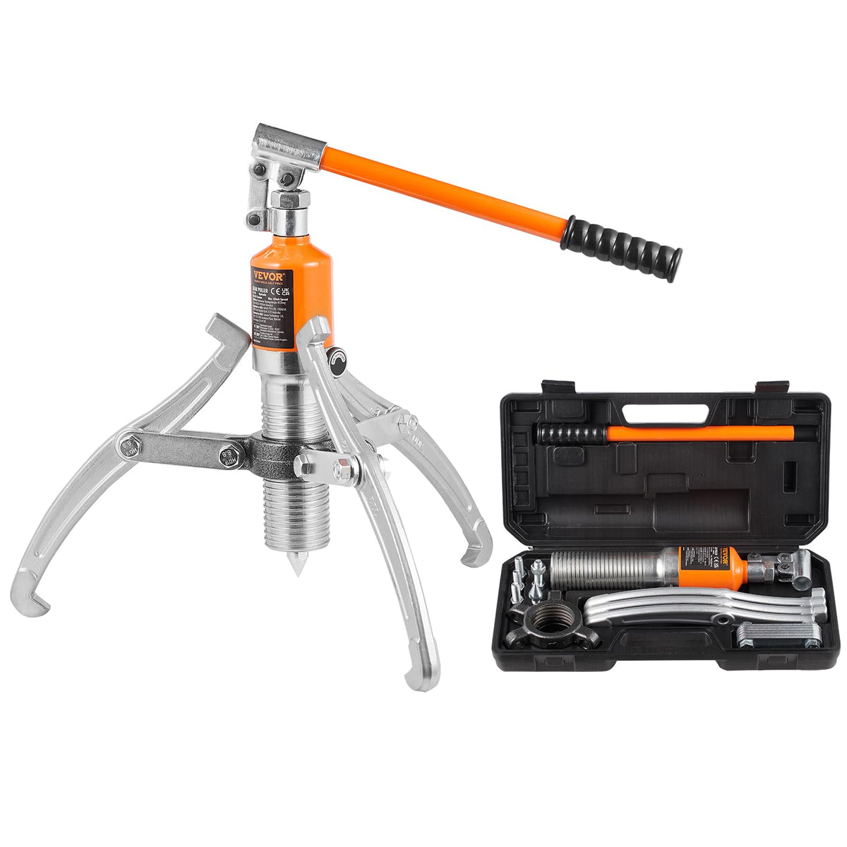 VEVOR front view of puller showing robust frame and portable case benefit