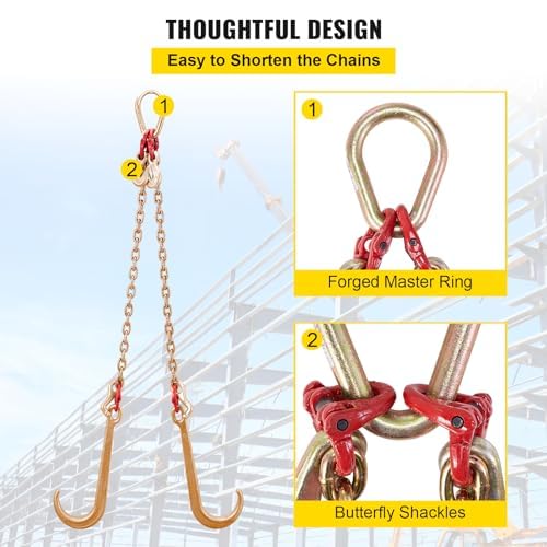 VEVOR detailed view of J-hook and T-hook assembly showing secure connection benefits