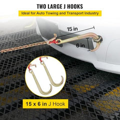 VEVOR bridle chain in use towing a vehicle onto a flatbed demonstrating practical field use