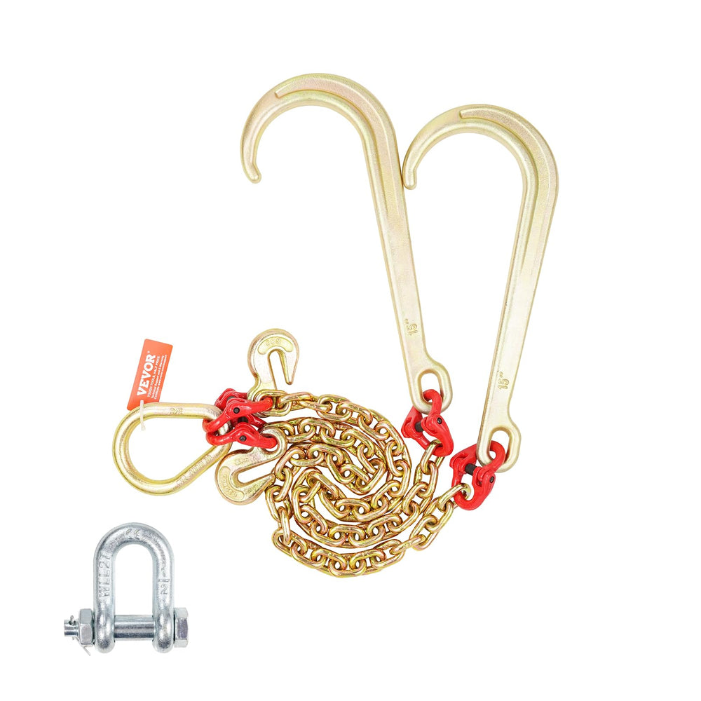 VEVOR front view of G80 V bridle chain showing compact secure design and strength