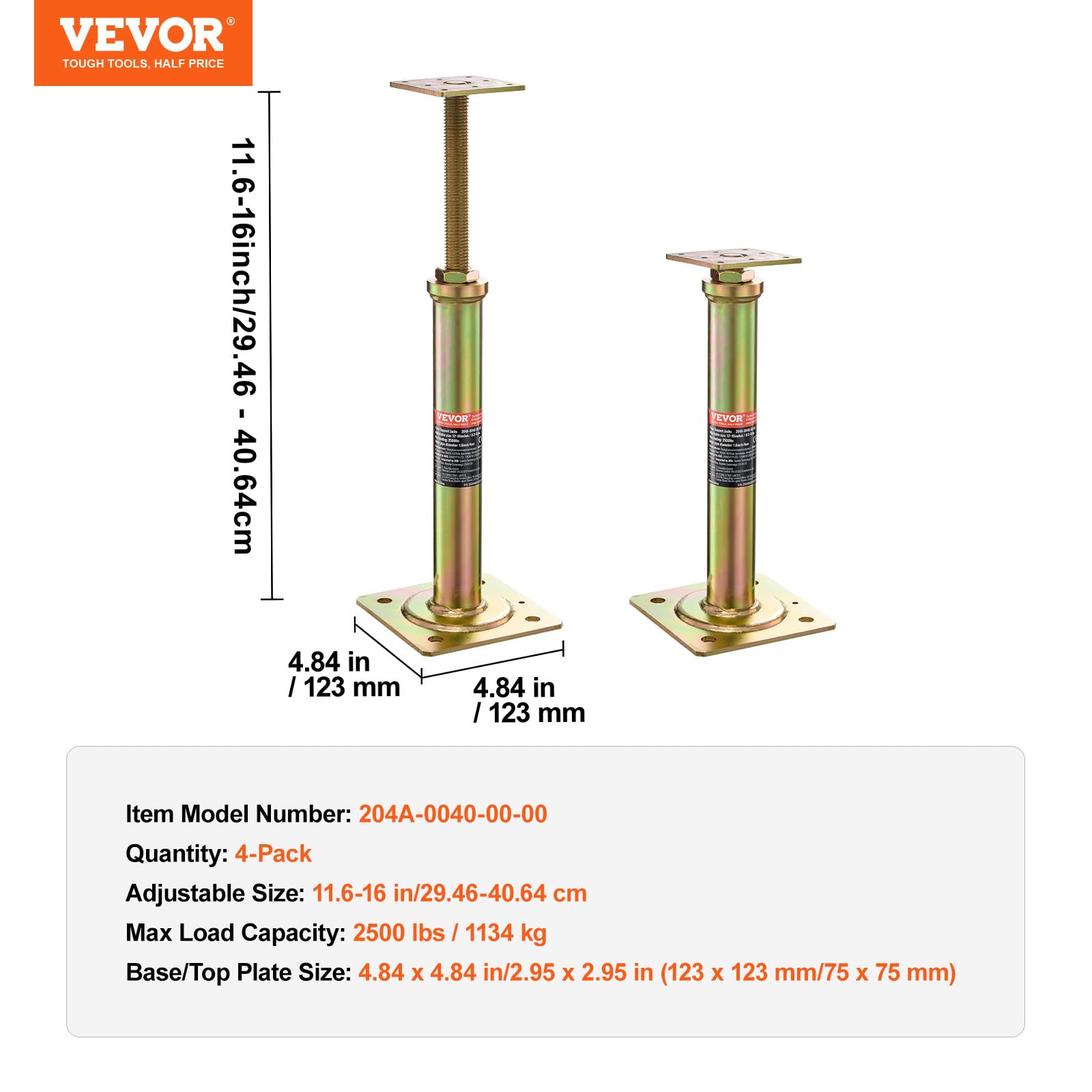 VEVOR galvanized finish texture resisting corrosion for long life