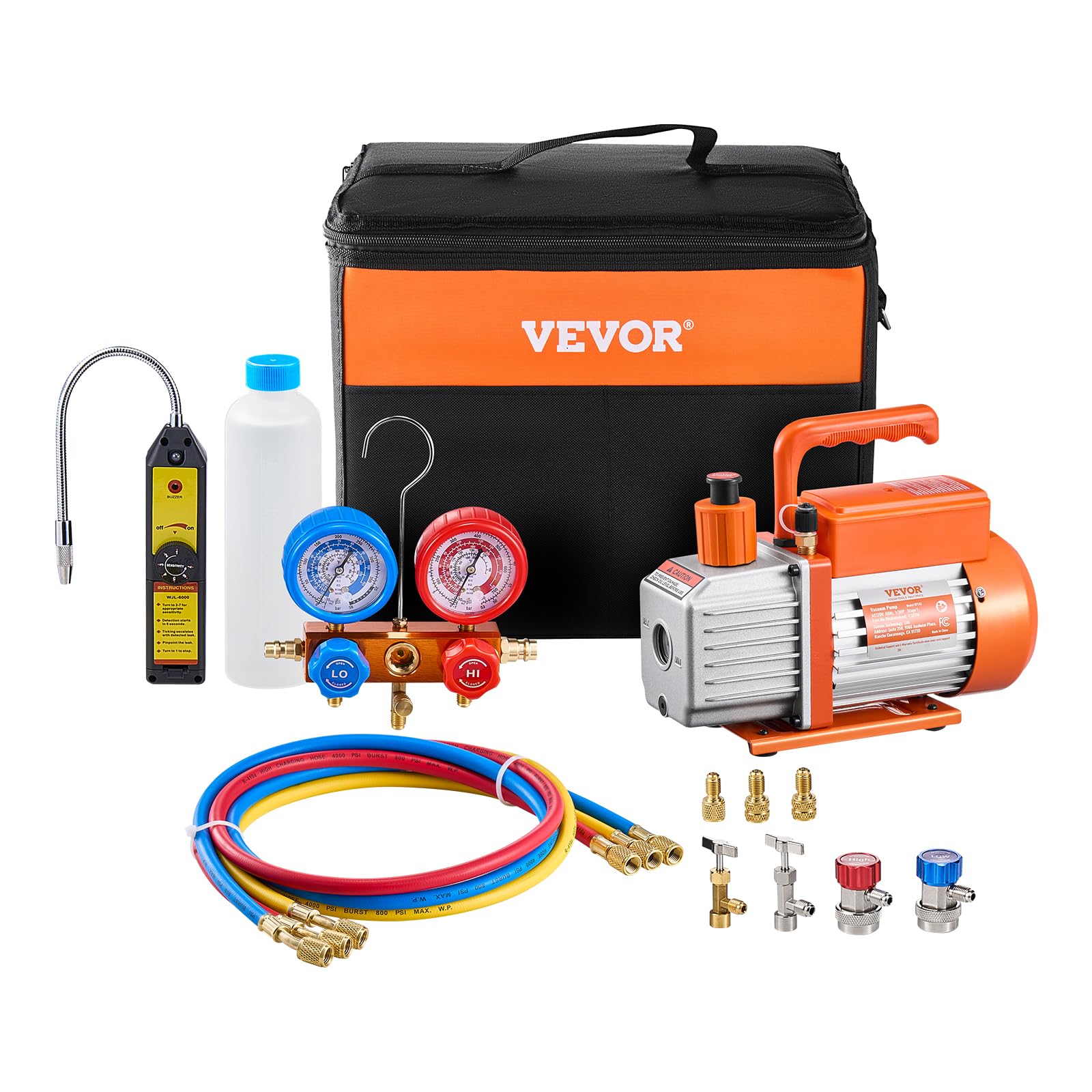 VEVOR gauges in use on refrigeration unit for accurate system diagnosis