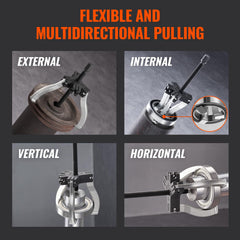 VEVOR 3-inch puller in use on a small bearing demonstrating access in tight spaces