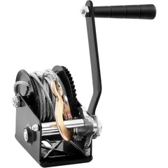 VEVOR hand winch front view showing full unit and frame durability