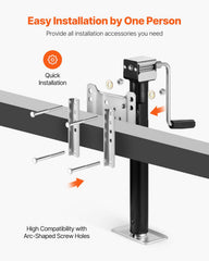 VEVOR handle and crank detail for easy manual lifting and controlled descent