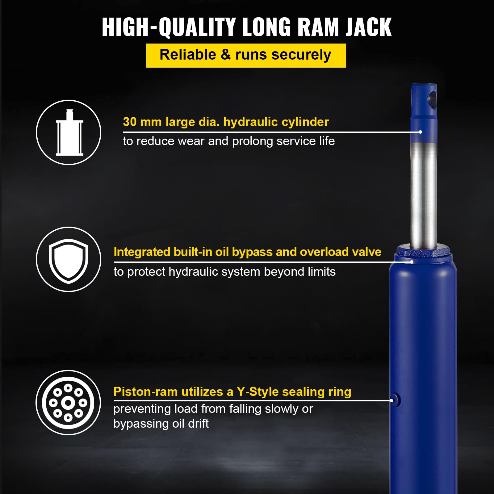 VEVOR handle with rubber grip for comfortable, low-effort pumping