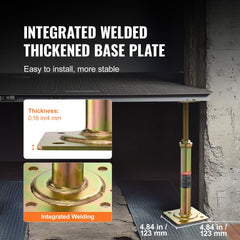 VEVOR one jack collapsed and one extended showing height range