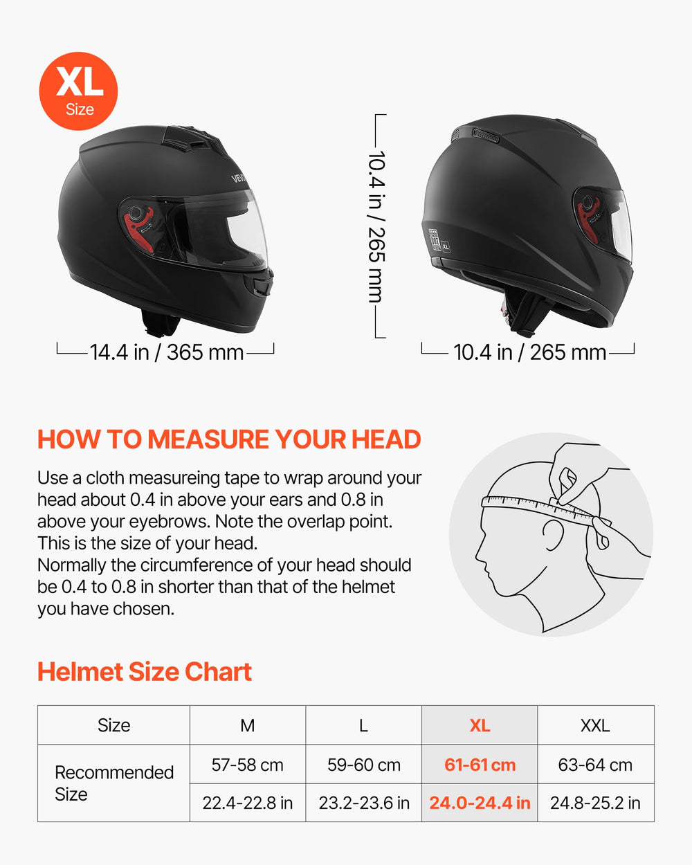 VEVOR helmet clear visor close-up providing unobstructed vision benefit