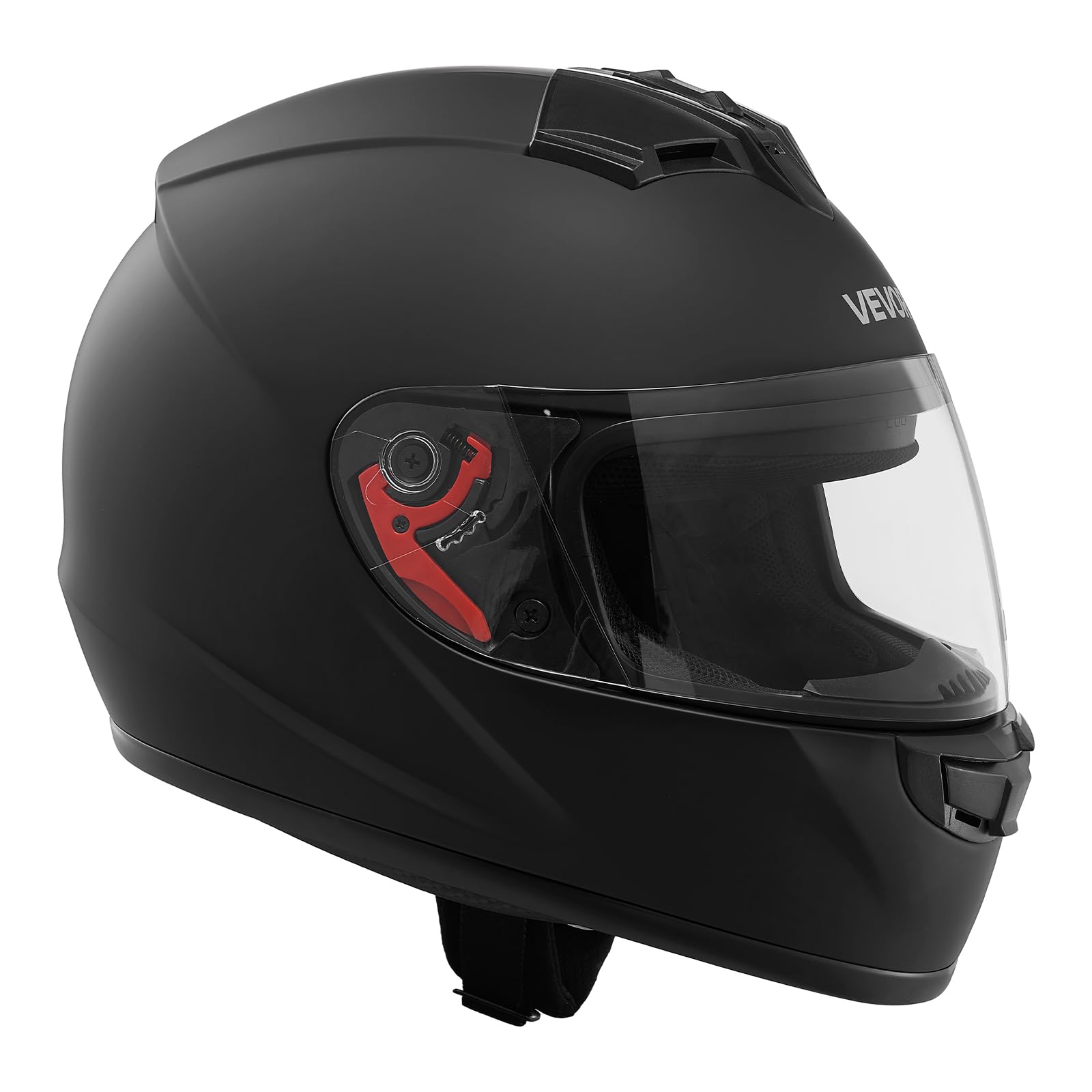 VEVOR helmet lifestyle shot rider on road illustrating real-world use benefit