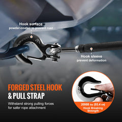 VEVOR forged ram's-horn hook with pull strap, offers secure attachment benefit