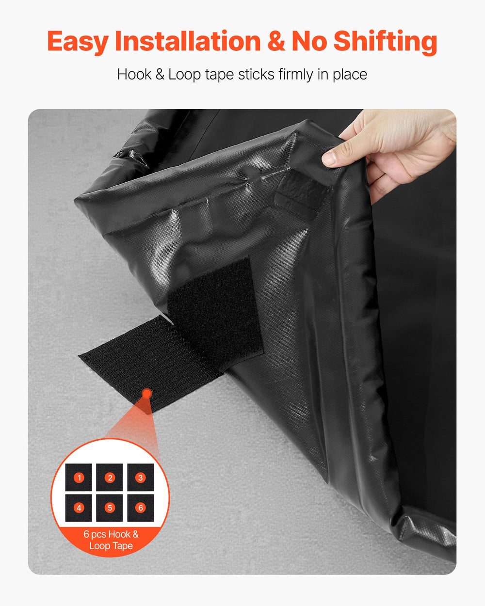 VEVOR hook-and-loop fasteners mounted securing mat firmly to floor