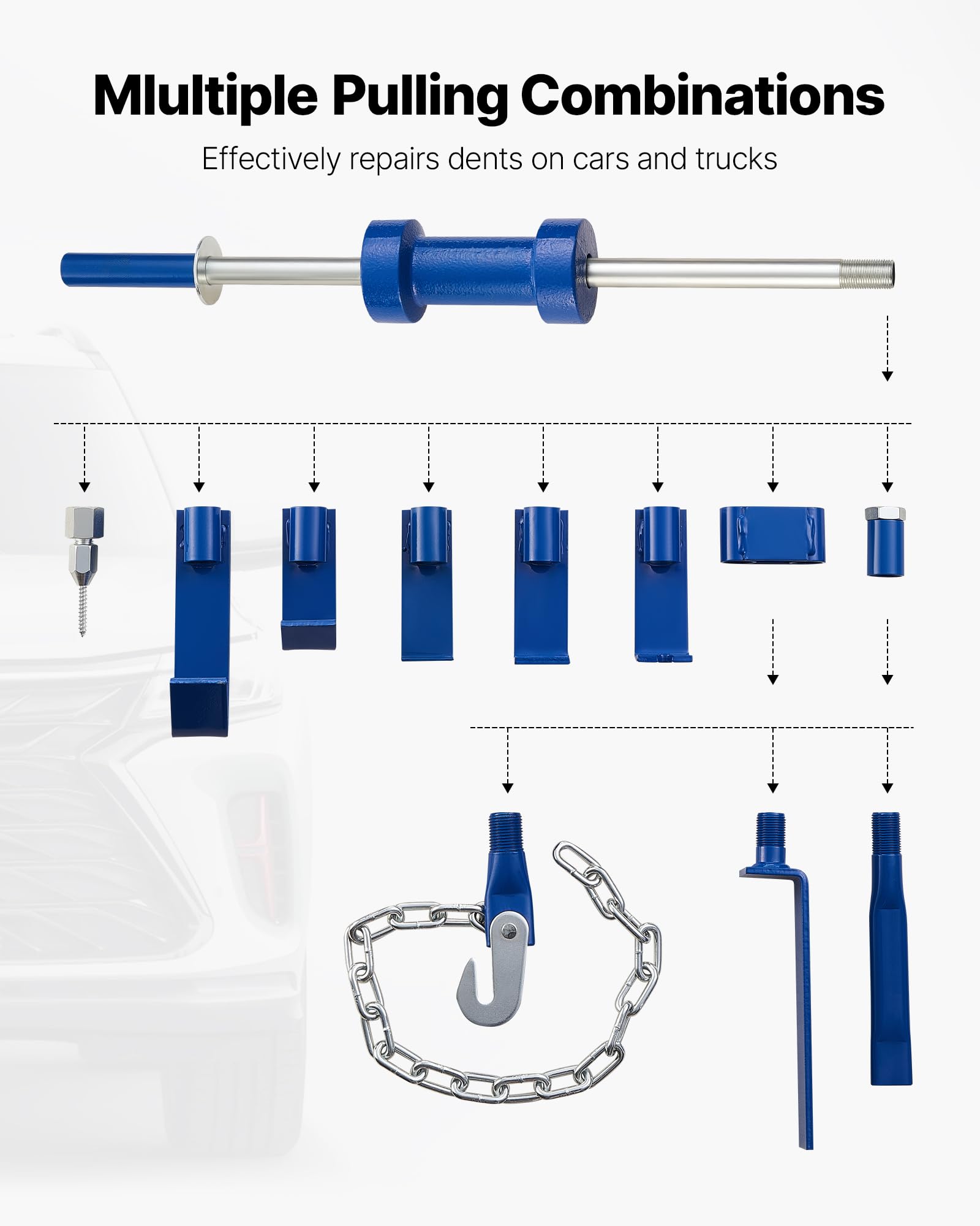 VEVOR display of hooks and fittings to match dents with durable alloy hardware