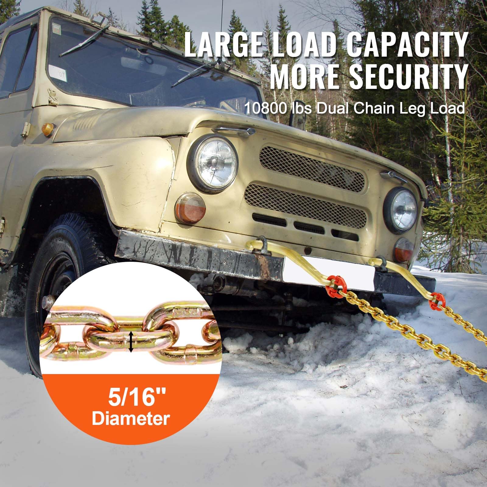 VEVOR close-up of large J hook showing secure seating and quick attachment benefit