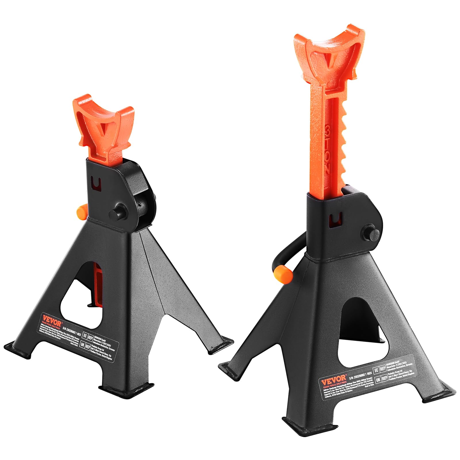VEVOR jack stands in a garage lifestyle scene improving workshop safety
