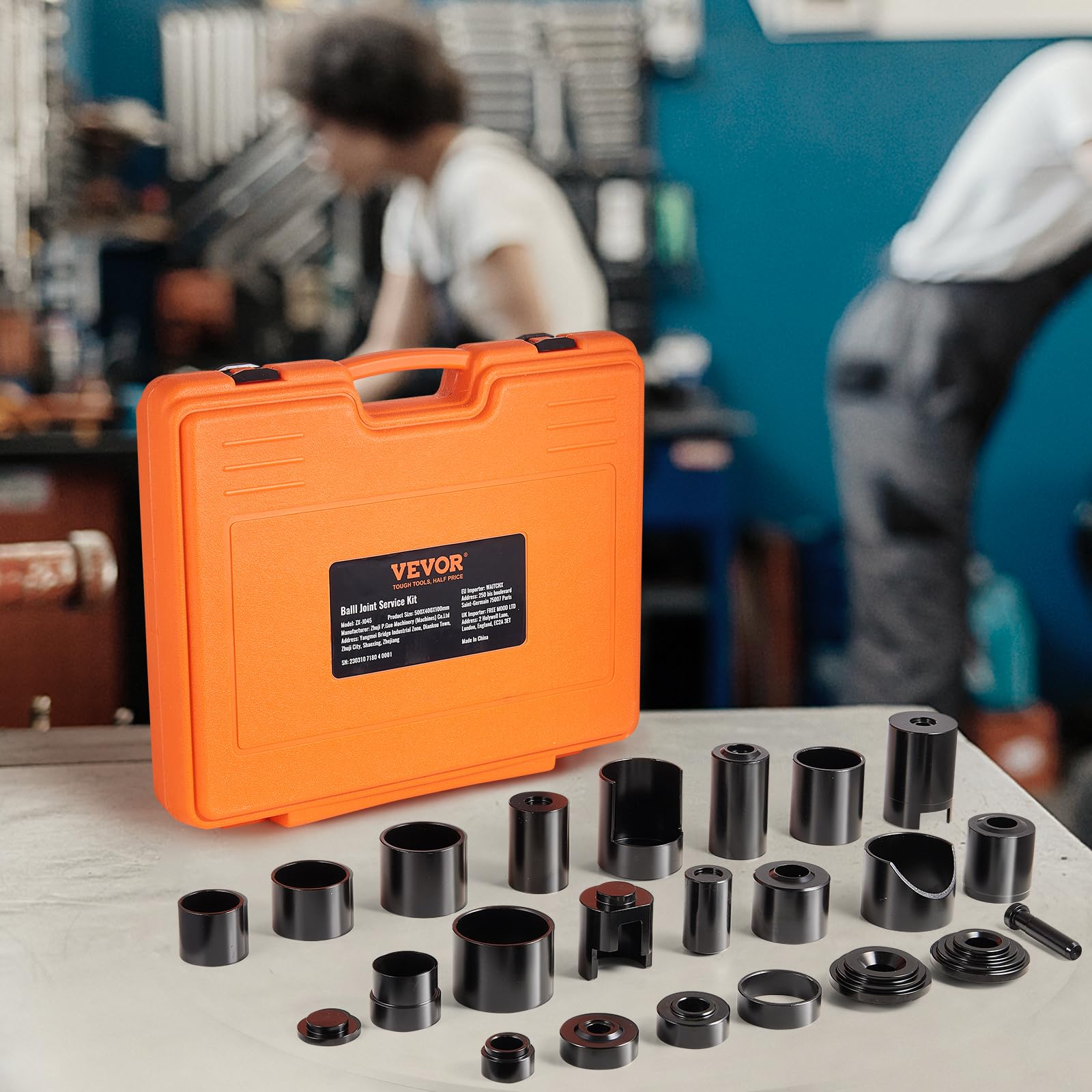 VEVOR kit components laid out and labeled for quick identification and use