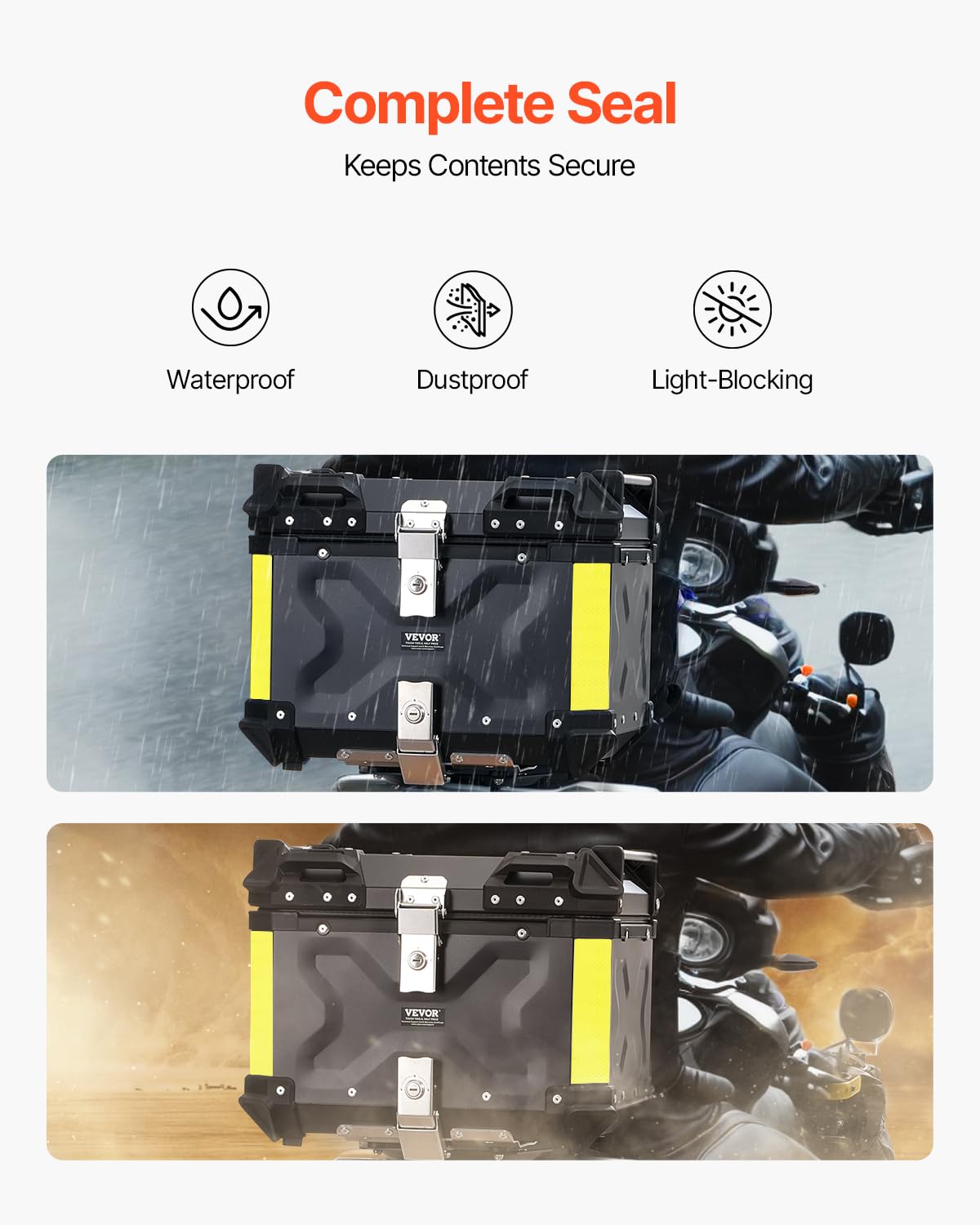 VEVOR lock and hinge detail offering theft resistance and durability