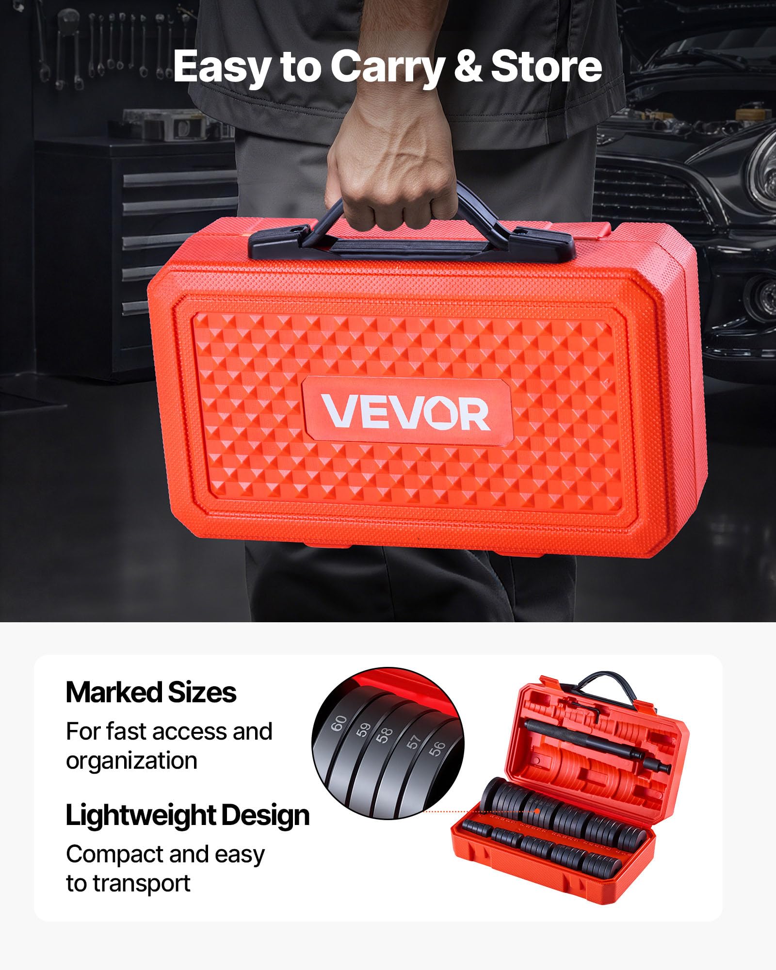 VEVOR locking screws and fasteners organized to secure sleeves and ensure uniform pressure