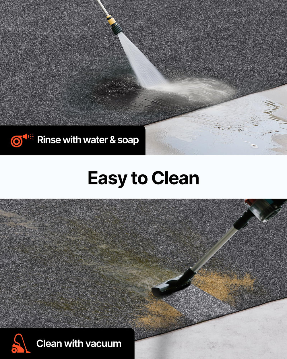VEVOR mat with oil spill contained on surface for easy cleanup benefit