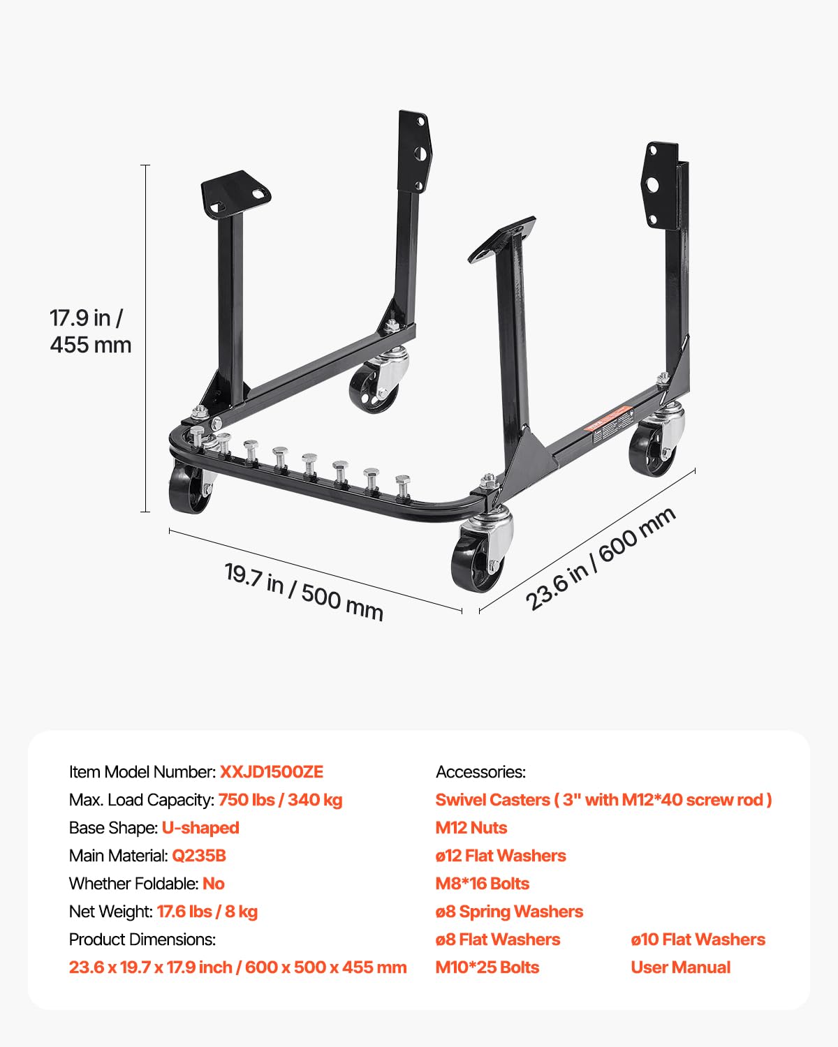 VEVOR powder-coated finish close-up resisting rust and scratches