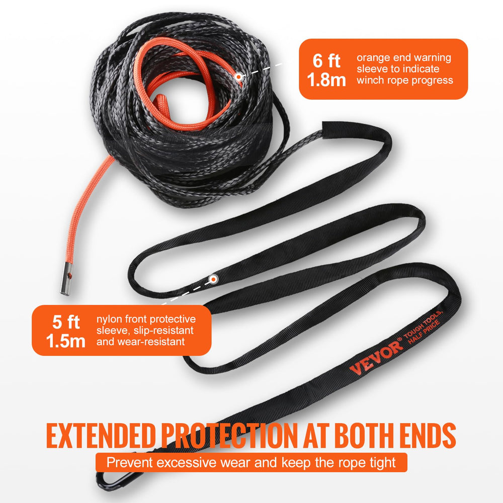 VEVOR protective nylon sleeve at rope end preventing abrasion damage