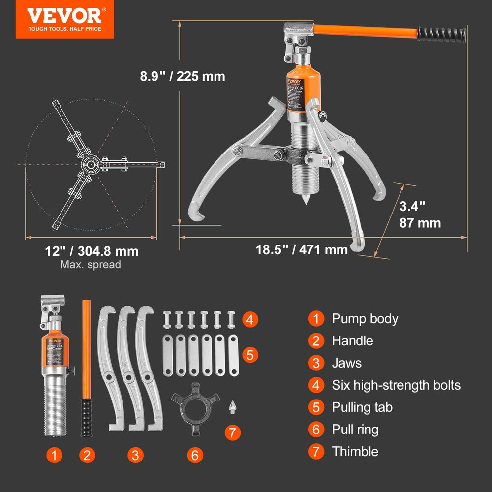 VEVOR pump body thread detail showing leak-proof design reliability