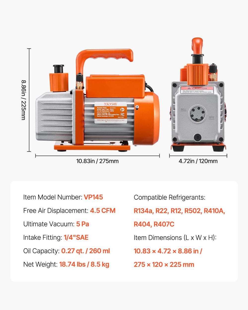 VEVOR pump connected to car A/C system demonstrating efficient evacuation
