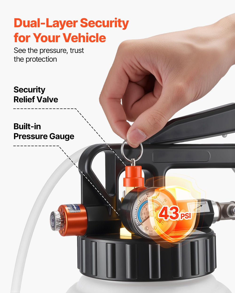 VEVOR pump in use filling a car transmission for cleaner, faster service