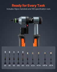 VEVOR open carrying case with tool, mandrels, and nuts organized for transport