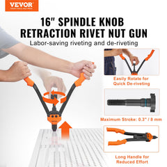 VEVOR side profile of long handle emphasizing leverage and reduced user effort