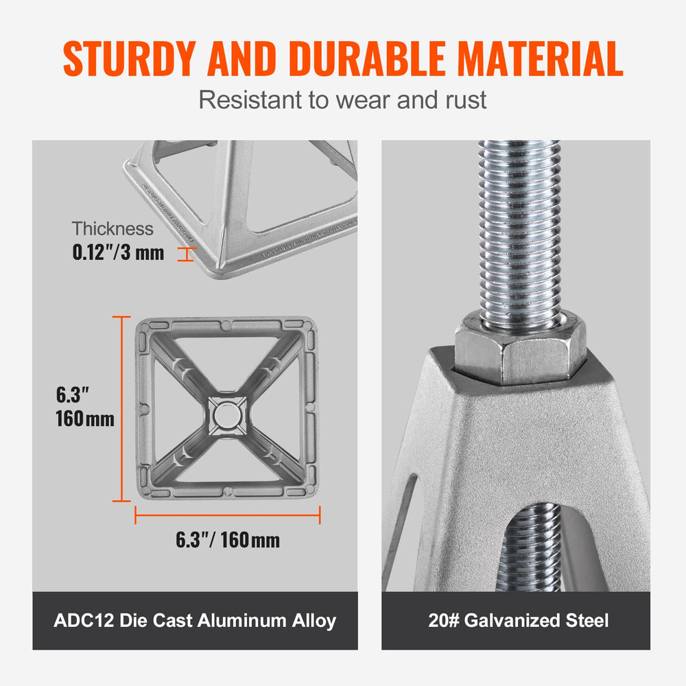 VEVOR jacks positioned under trailer illustrating improved steadiness and level benefit