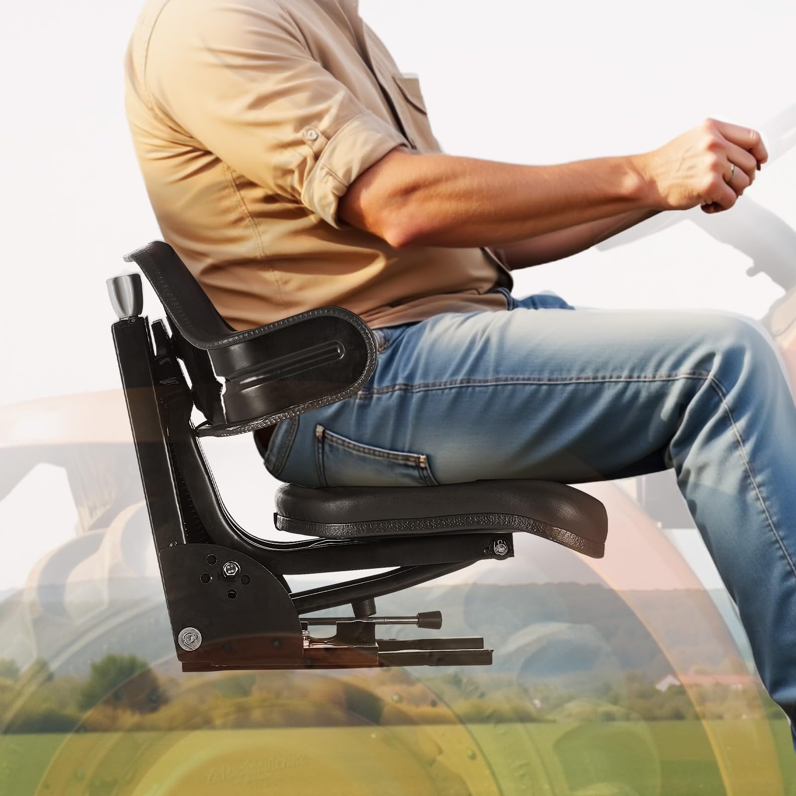 VEVOR scale comparison showing seat size and mounting fit