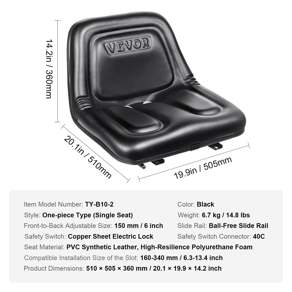 VEVOR seat installed on tractor showing fit and integration, simplifies replacement