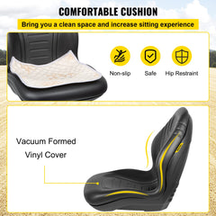 VEVOR side profile showing high back support for operator comfort