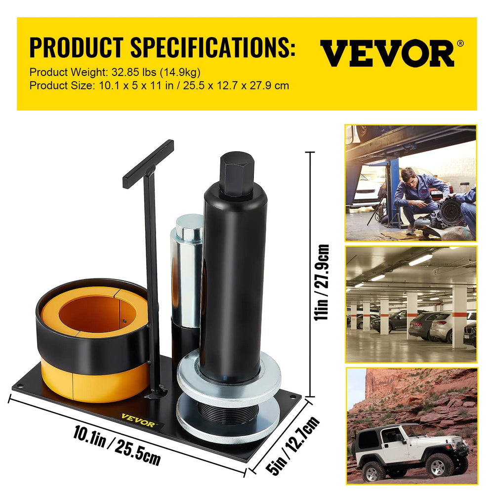 VEVOR size comparison with a differential gear showing correct clamshell sizing benefit