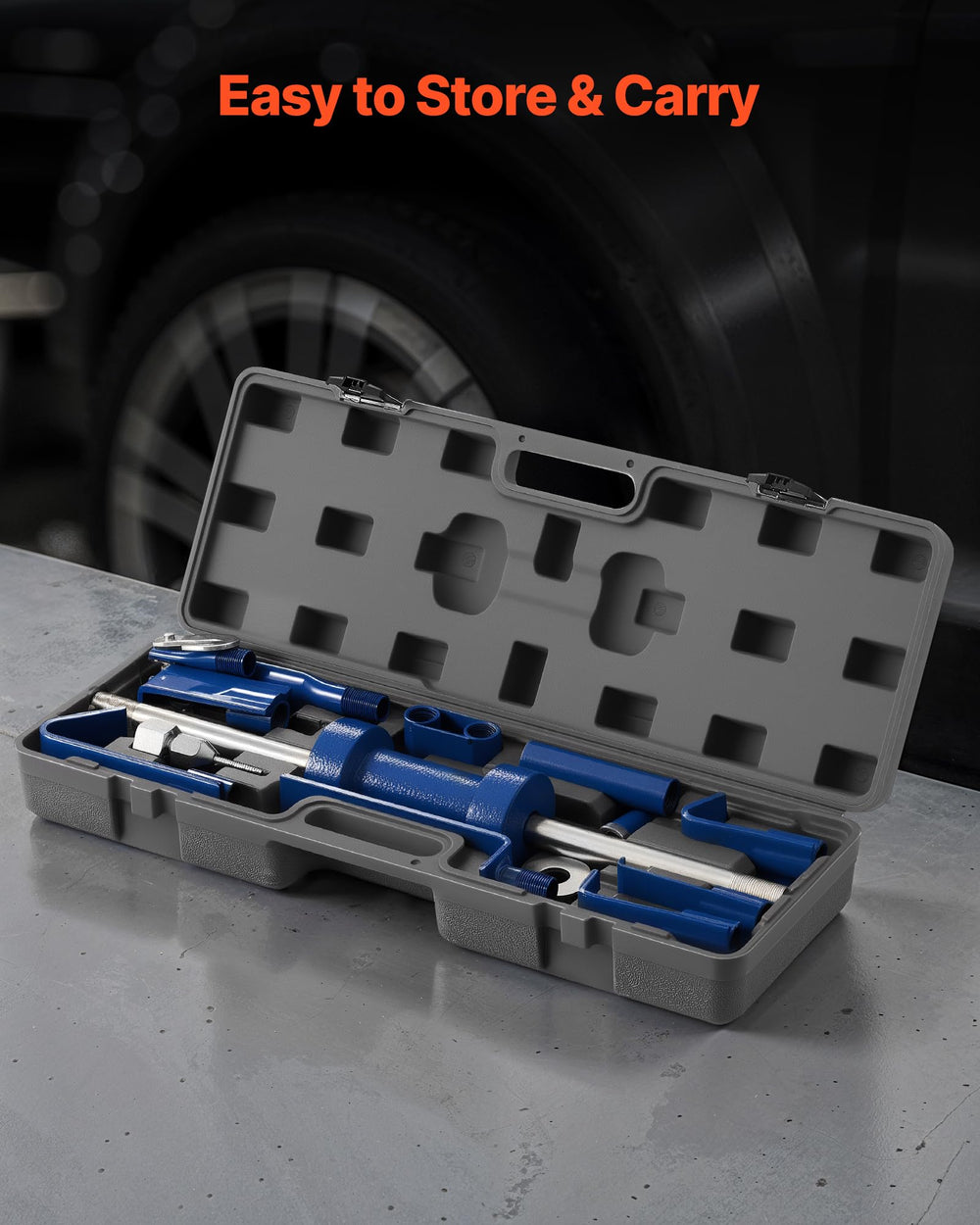 VEVOR size comparison with ruler illustrating compact dimensions for storage