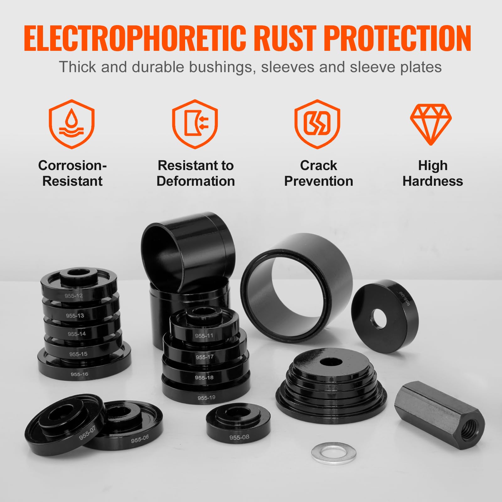 VEVOR sleeve plate close detail showing load-distribution fit and protection