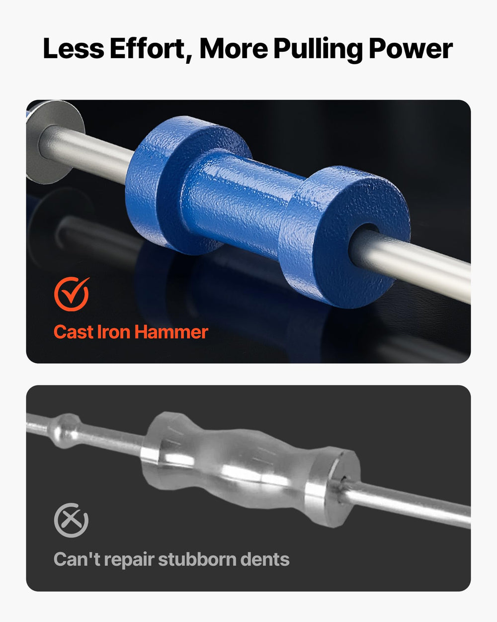 VEVOR stainless chain detail showing corrosion resistance and flexible routing benefit