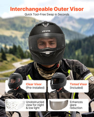 VEVOR helmet tinted visor included for glare reduction in bright conditions