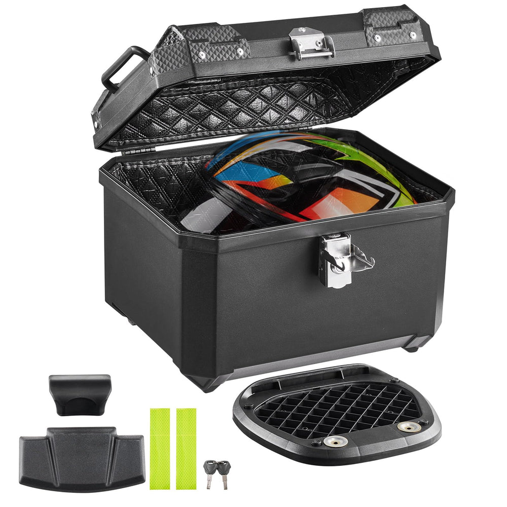 VEVOR front view of top case showing clean profile and secure storage