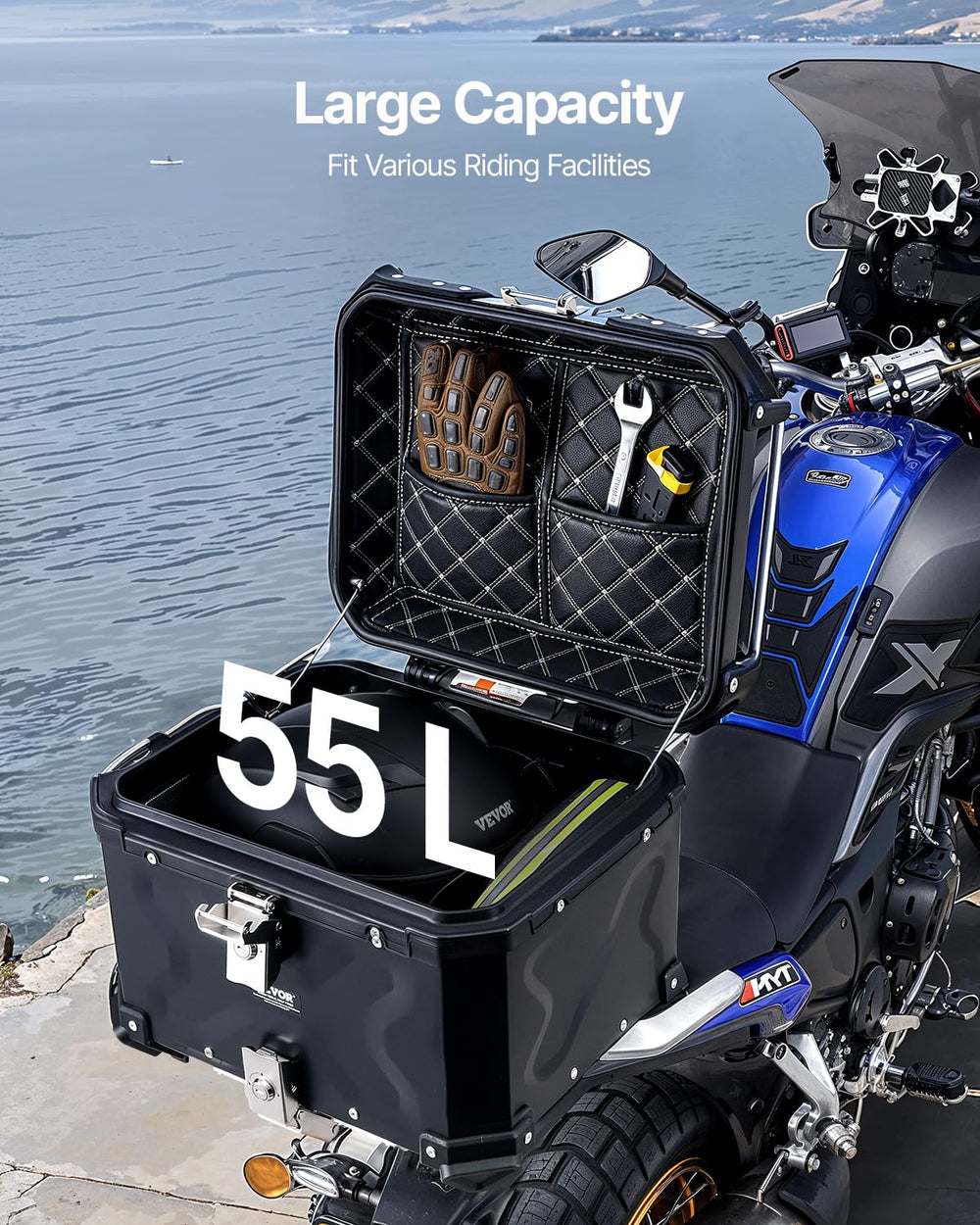 VEVOR leather liner close-up protecting contents from shock and scratches