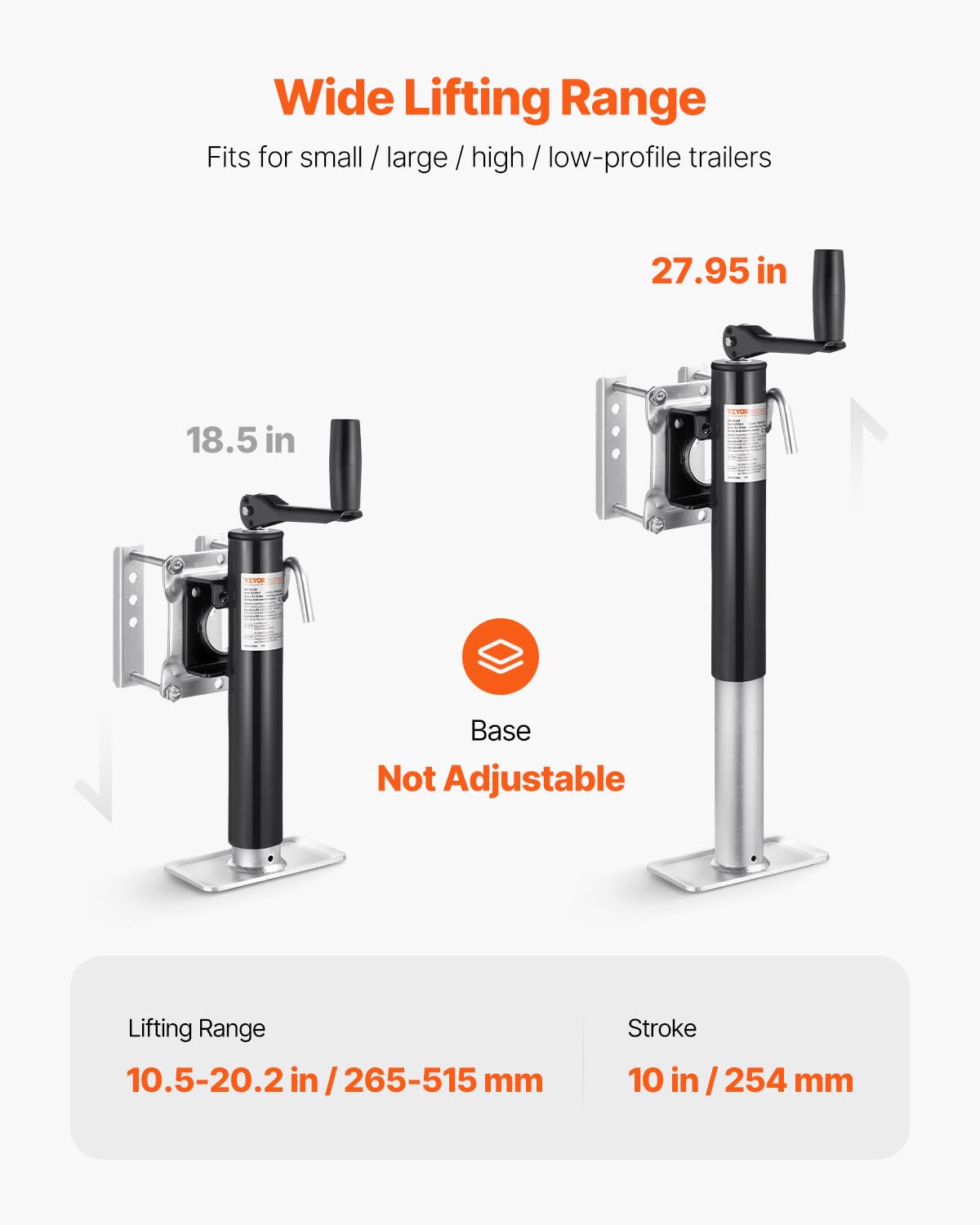 VEVOR handle and crank assembly emphasizing easy manual lifting benefit