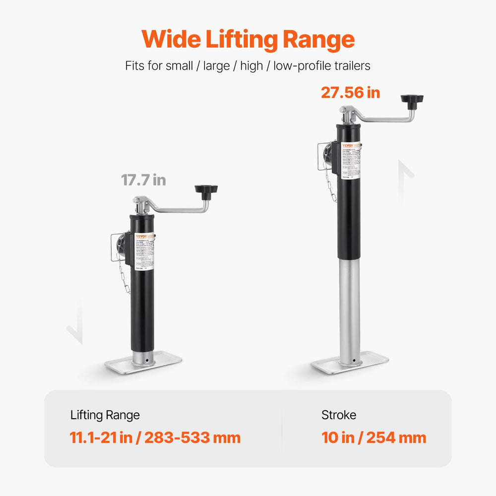 VEVOR handle and crank view showing ergonomic manual operation benefit