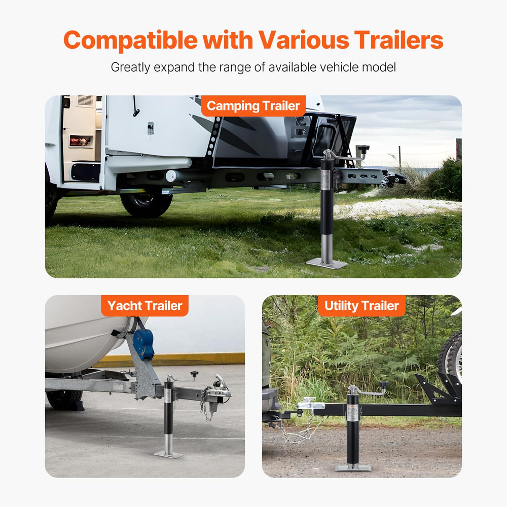 VEVOR welded on trailer tongue showing stable mounted support for hitching