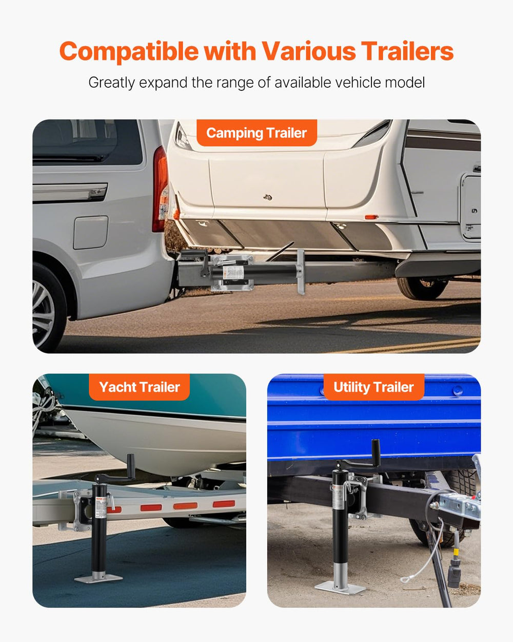 VEVOR swivel shown locked in transport position for safe towing benefit